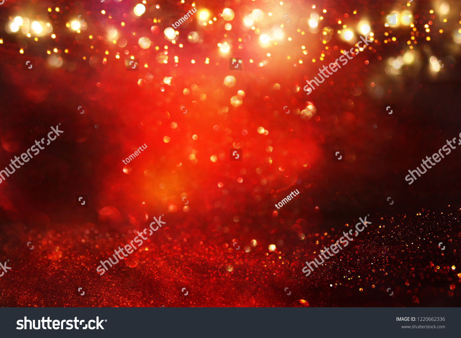 Red Black Gold Glitter Lights Background Stock Photo 1220662336 ...