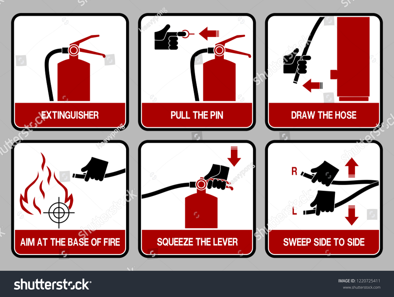 Set Icon Extinguisher User Guide Stock Vector (Royalty Free) 1220725411 ...