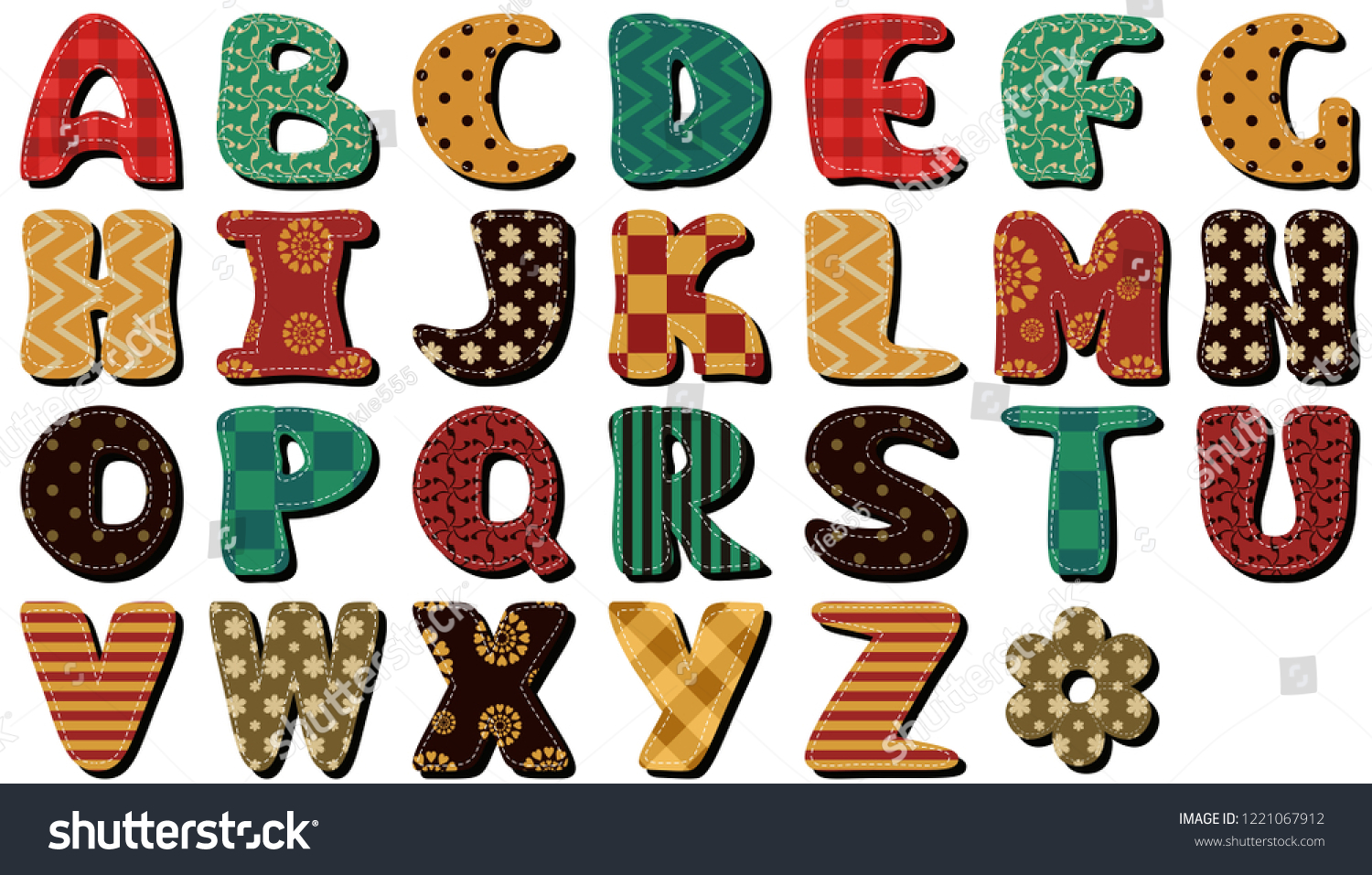 Scrapbook Alphabet On White Background Stock Vector (Royalty Free ...