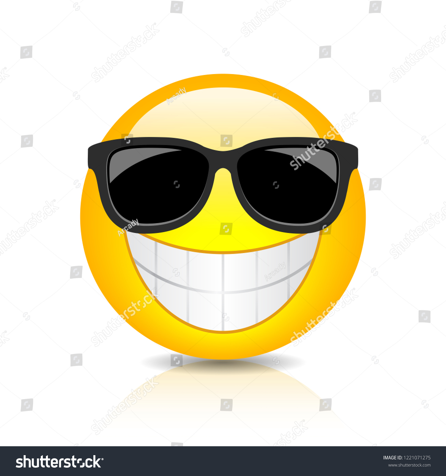 Cool Happy Emoji Sunglasses On White Stock Vector (Royalty Free ...