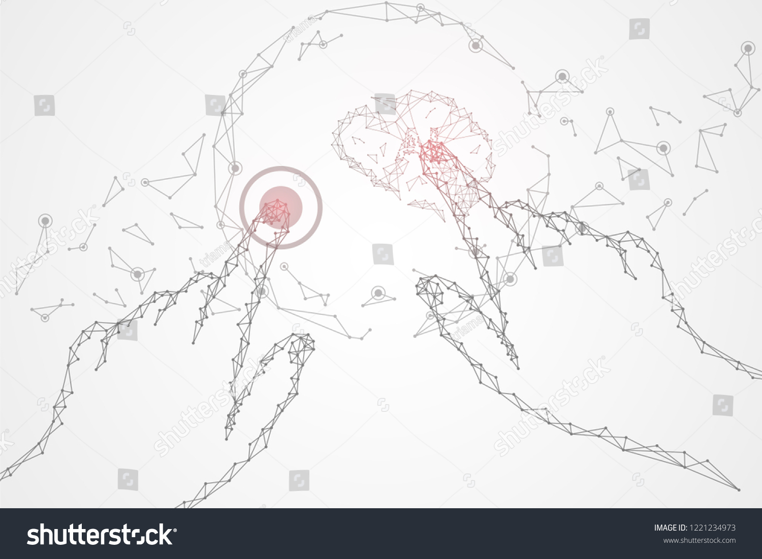Artificial Intelligence Brain Computer Interface Hand Stock Vector Artificial Intelligence Brain Computer Interface Hand Stock Vector