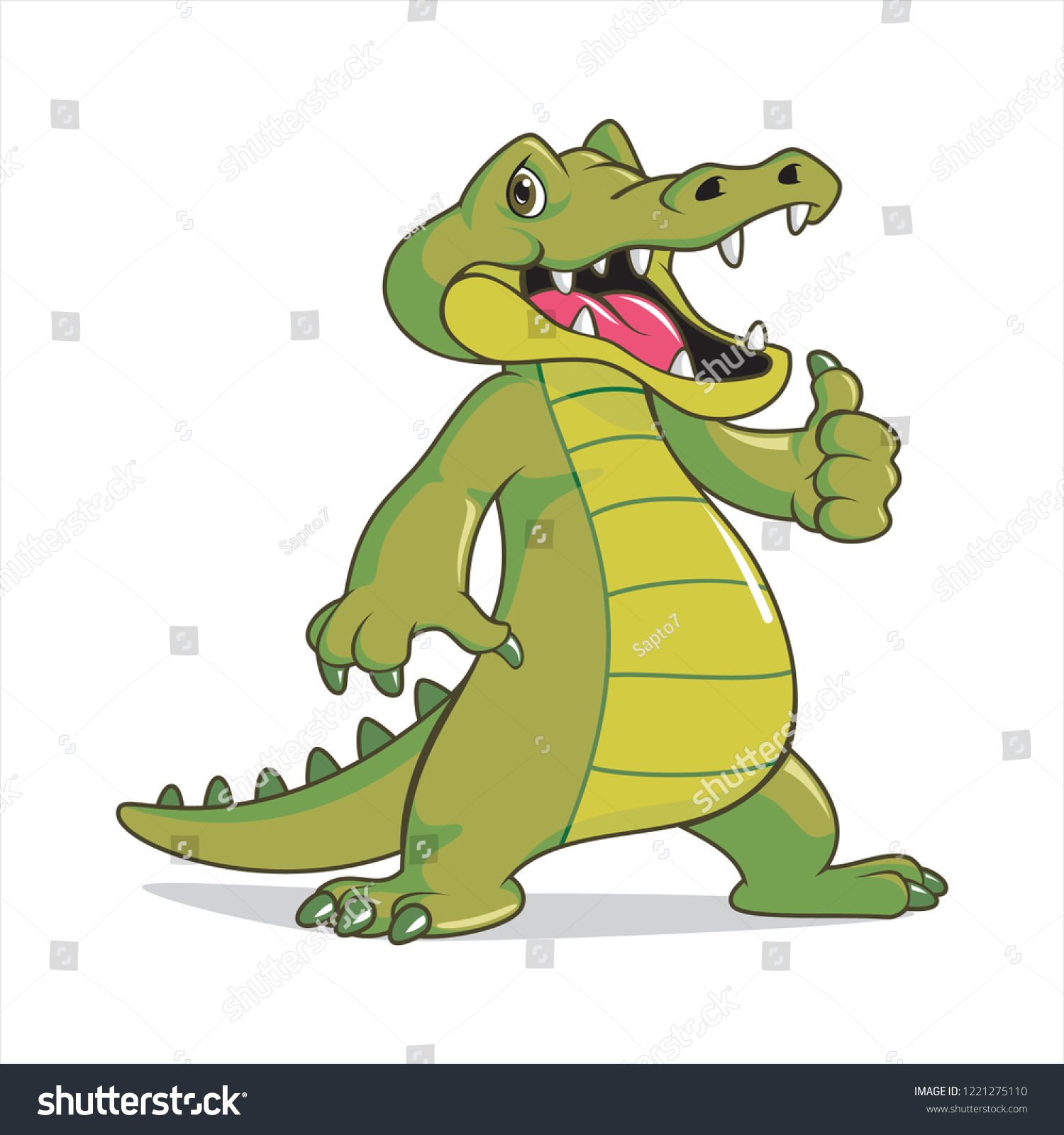 Friendly Happy Crocodile Thumb Hand Pose Stock Vector (Royalty Free ...