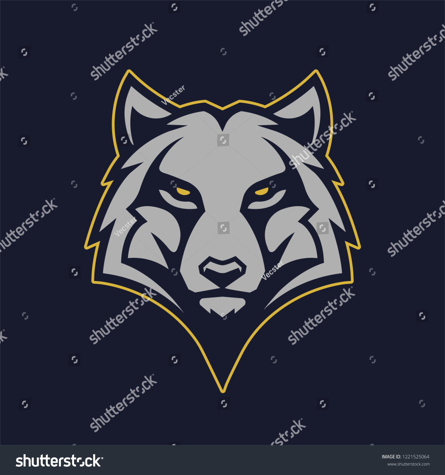 Wolf Mascot Vector Art Frontal Symmetric Stock Vector (Royalty Free ...