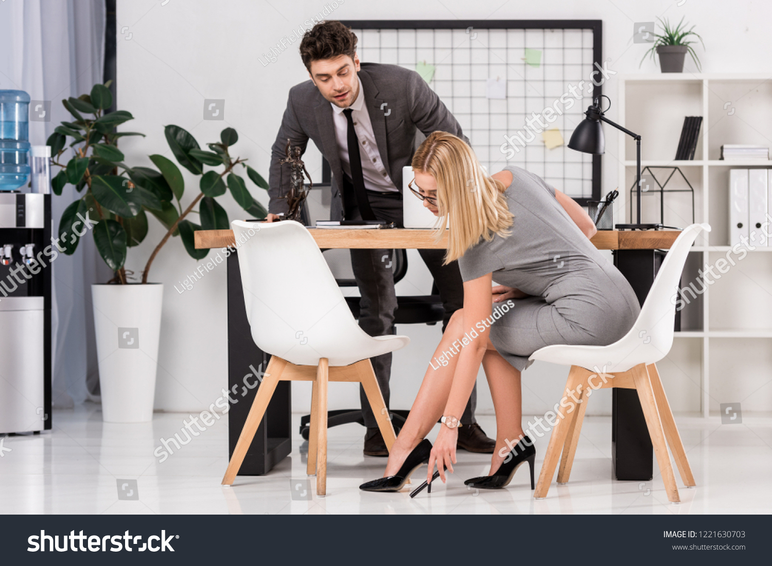 Young Businesswoman Flirting Business Colleague Workplace Stock Photo ...