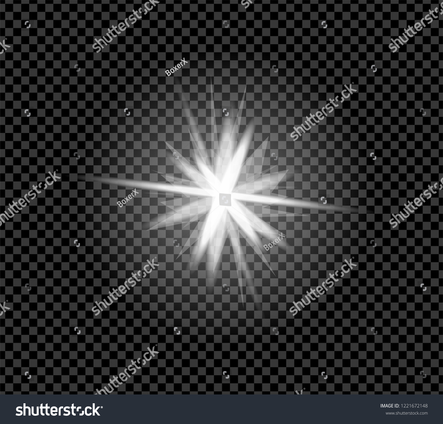 Realistic White Sparkle Effect Isolated On Stock Vector (Royalty Free ...