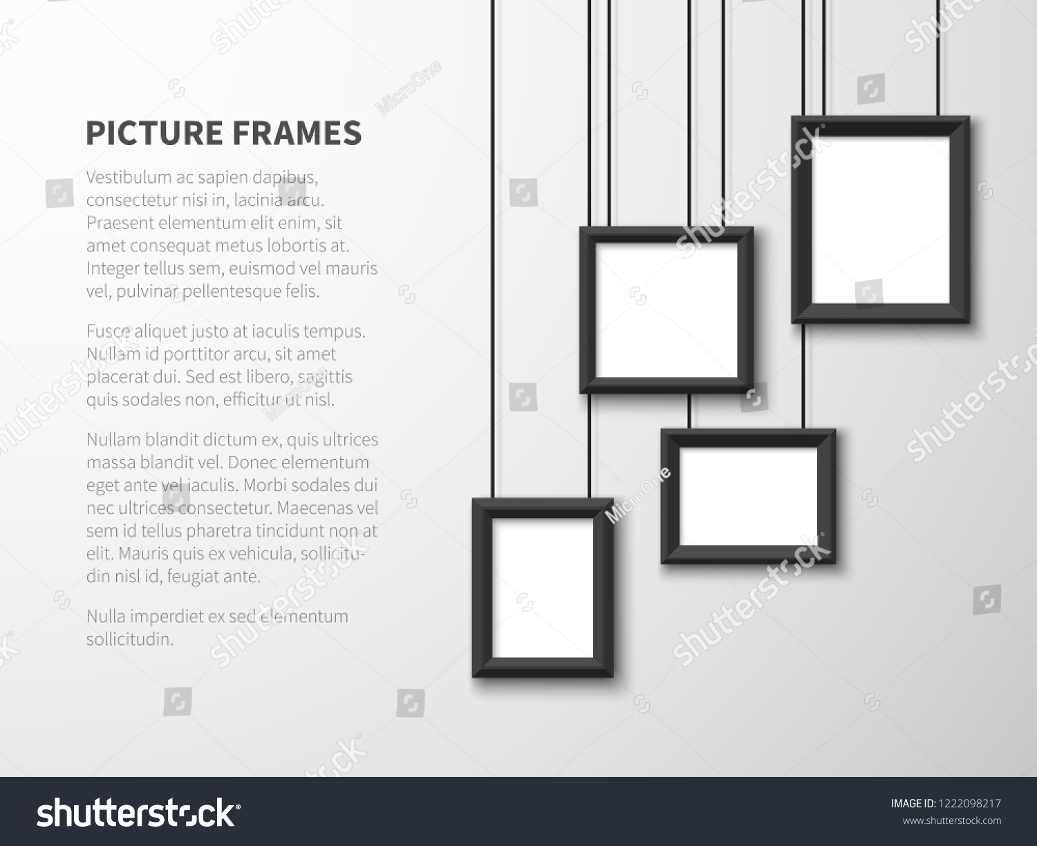 Blank Hanging Frames Pictures Photo Frames Stock Vector (Royalty Free ...