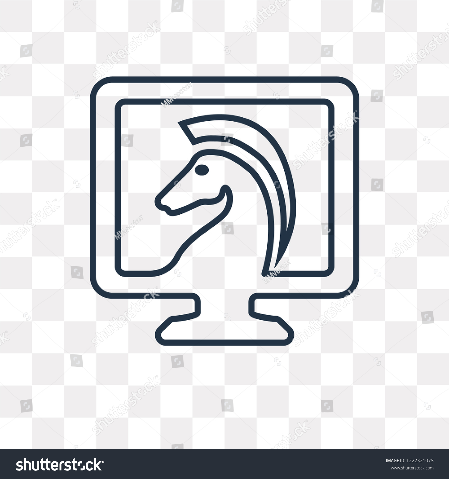 Trojan Vector Outline Icon Isolated On Stock Vector (Royalty Free ...