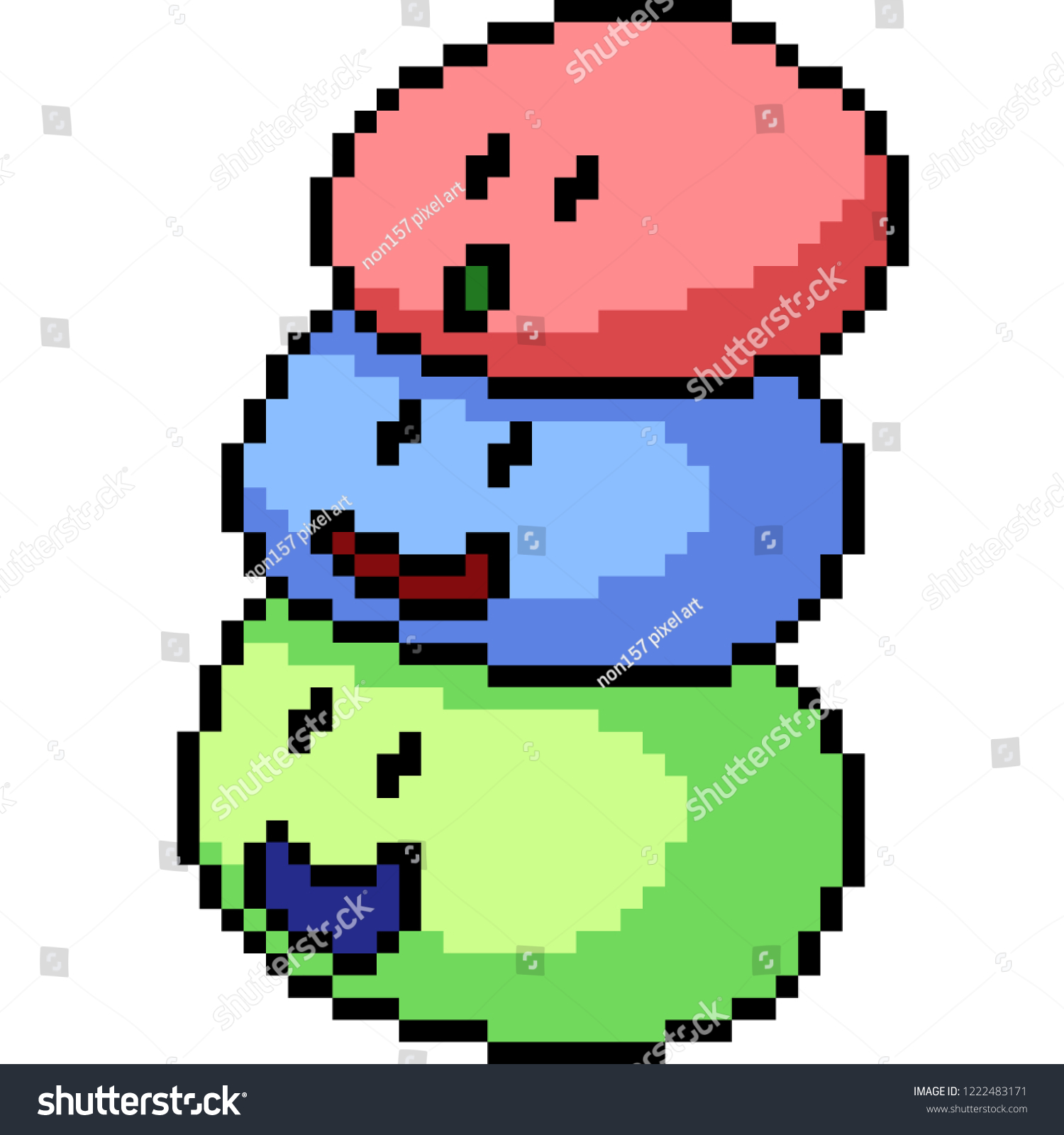 Vector Pixel Art Slime Monster Isolated Stock Vector (Royalty Free ...