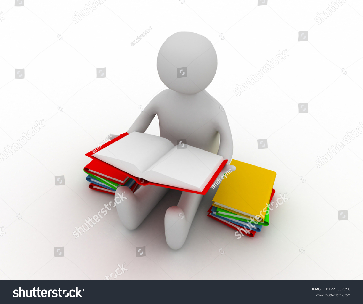 3d Man Read Book3d Render Stock Illustration 1222537390 | Shutterstock