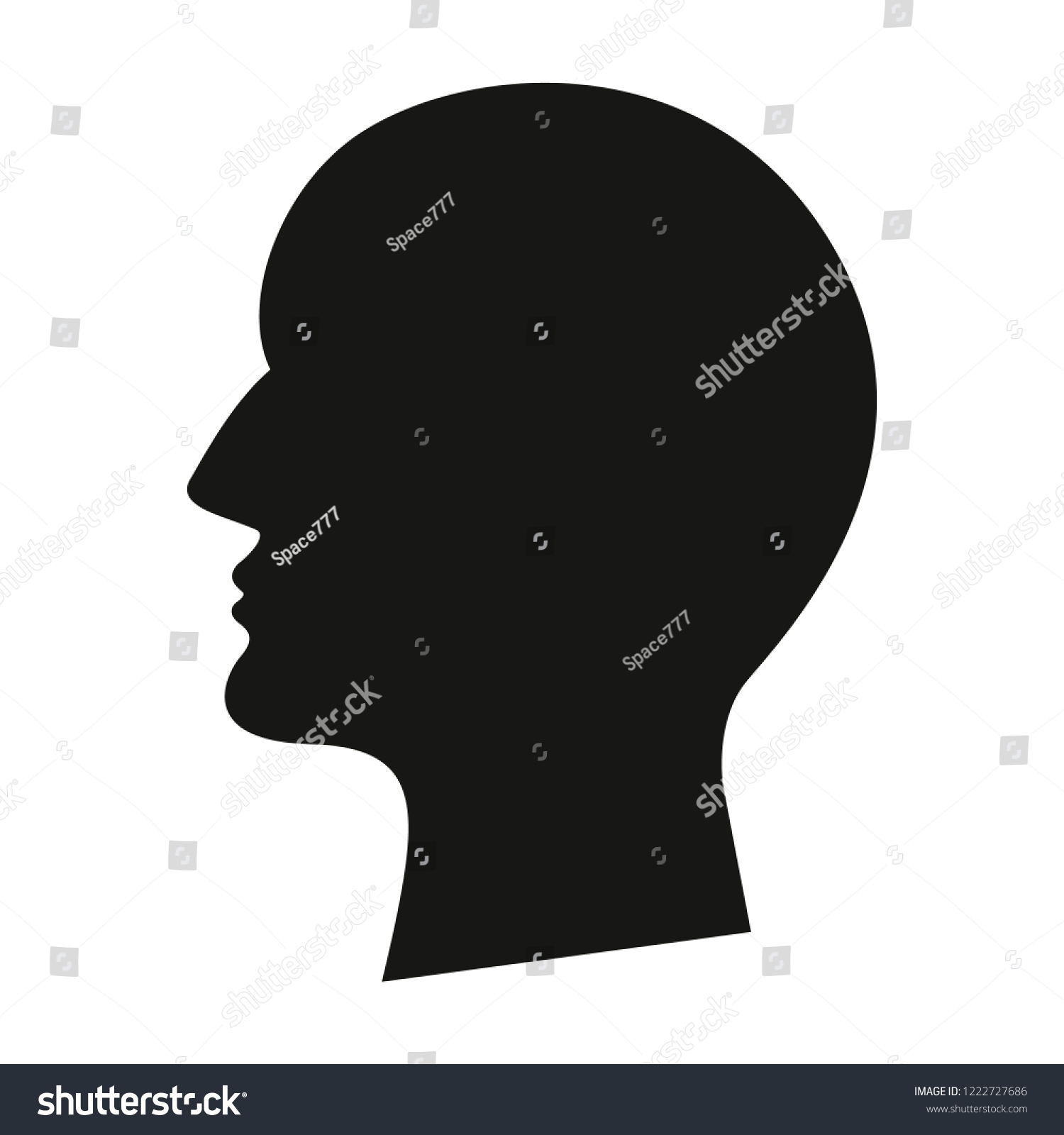 Silhouette Man Profile Stock Vector (Royalty Free) 1222727686 ...