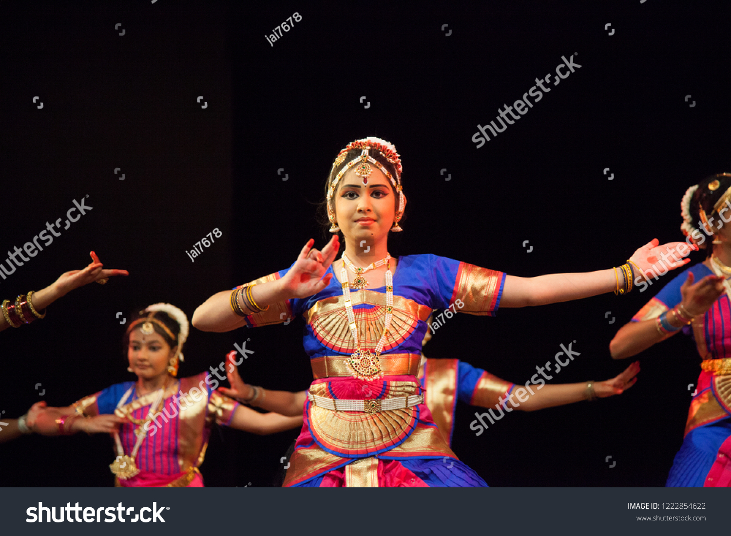 Young Bharatanatyam Dancer Signals Deer Tharang Stock Photo 1222854622 ...