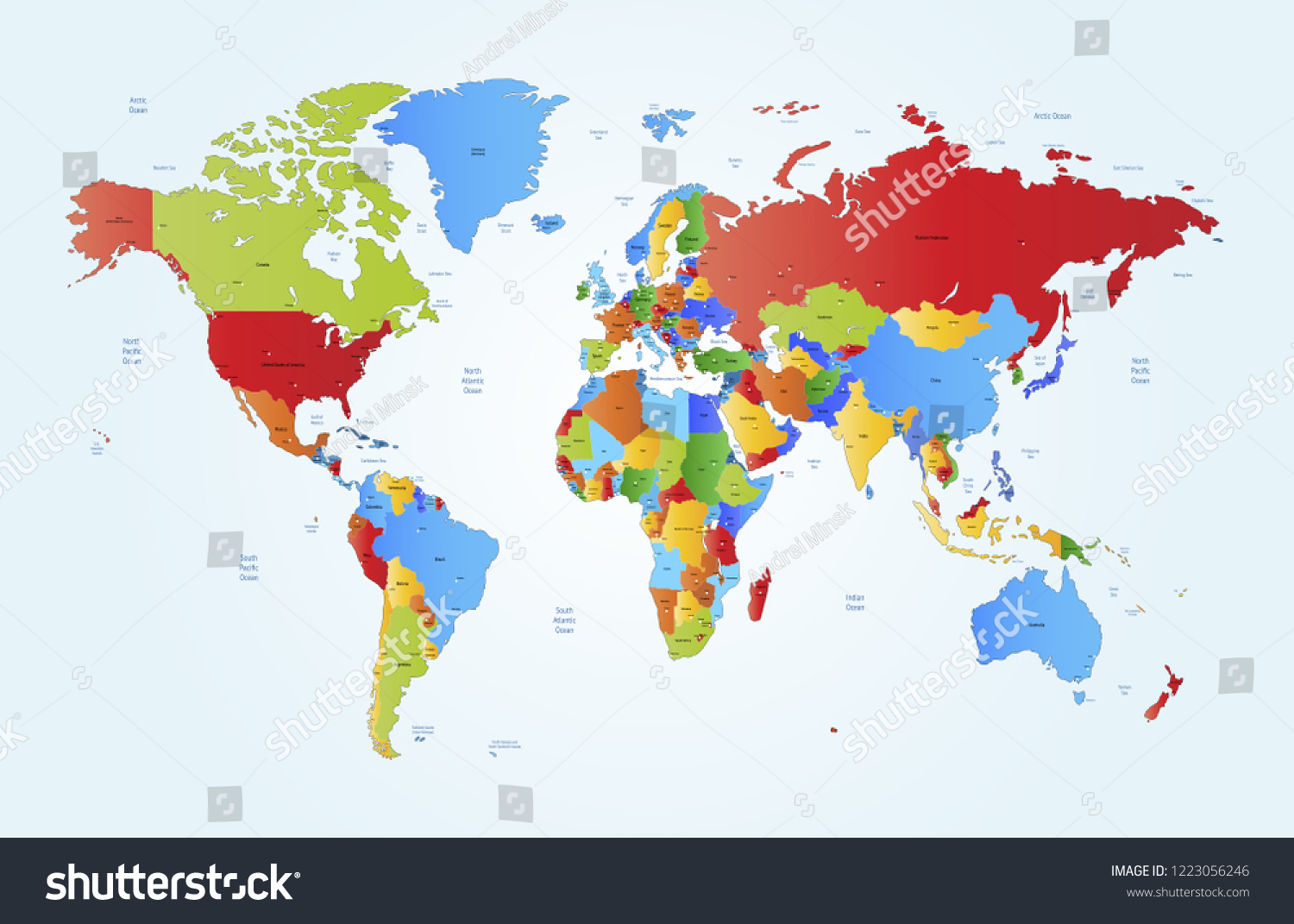 World Map Vector Stock Vector (Royalty Free) 1223056246 | Shutterstock