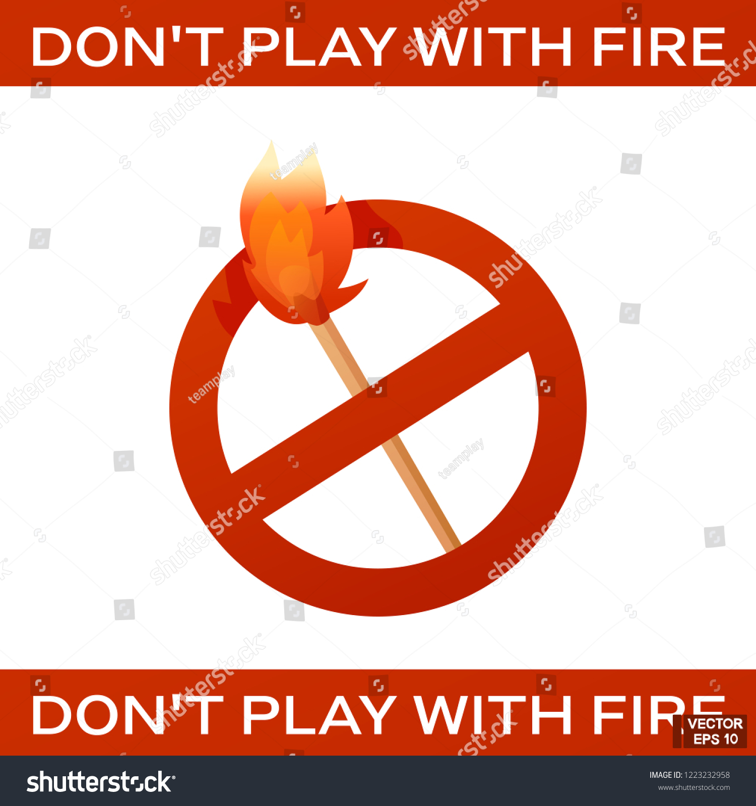 Vektor Stok Vector Match Flame Fire Not Allowed Tanpa Royalti 1223232958 Shutterstock 