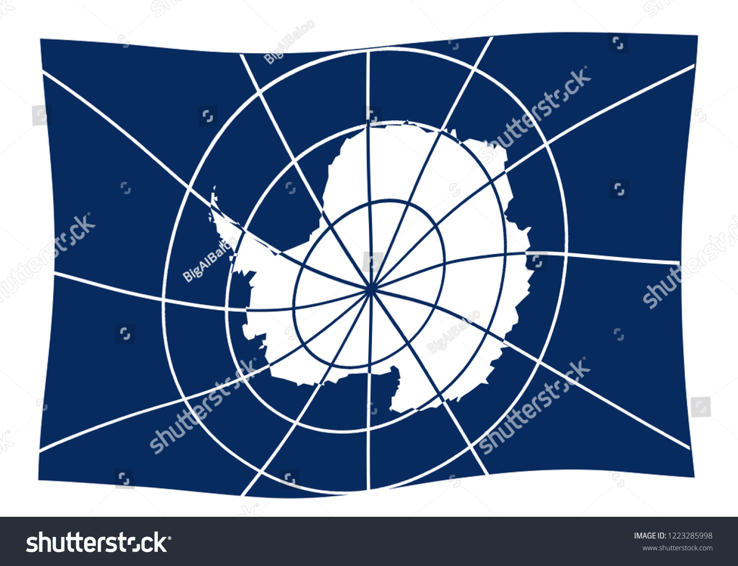 Flag Accepted Flag Antarctica Showing Outline Stock Illustration ...