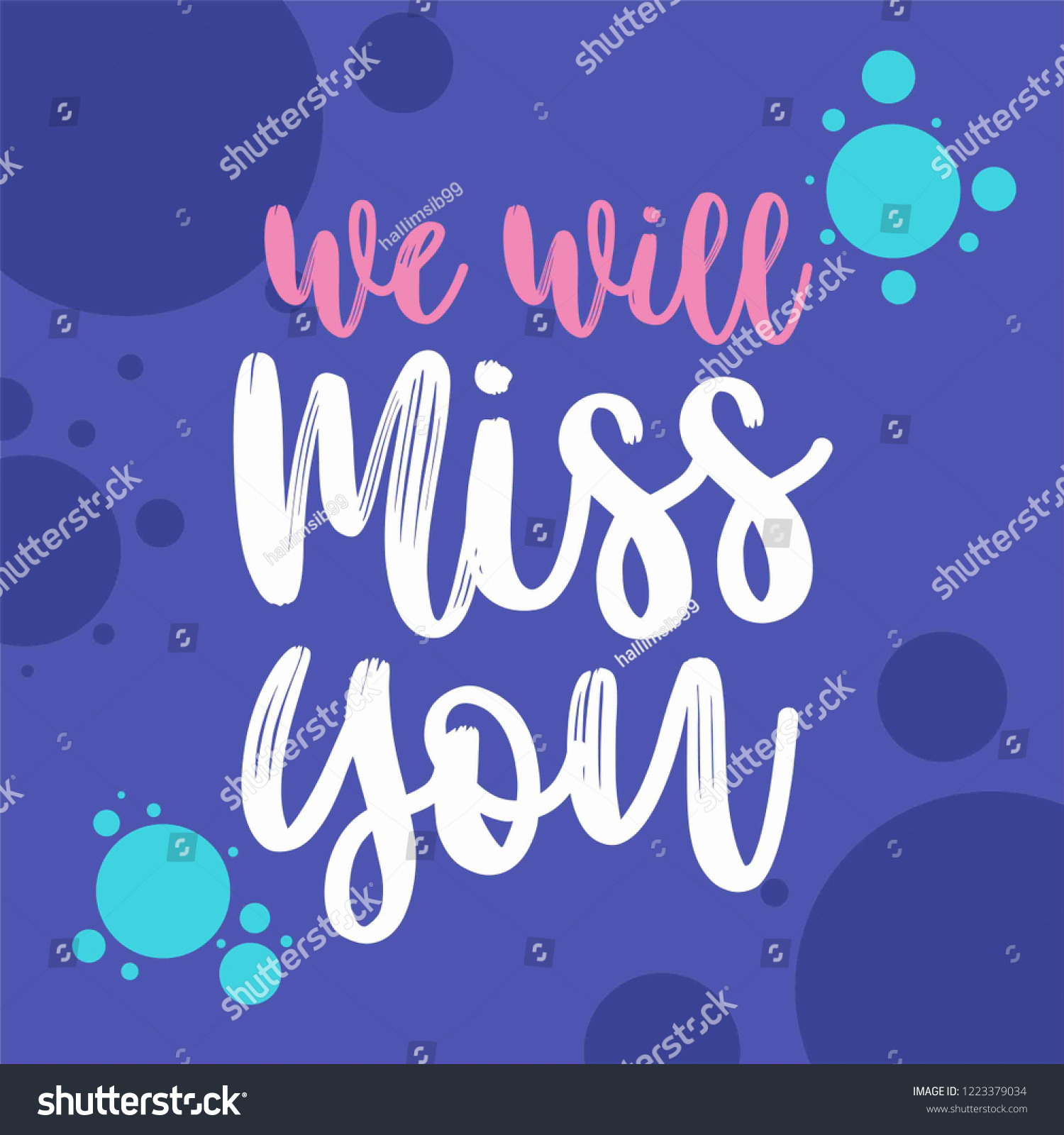 Miss You Vector Lettering Farewell Party Stock Vector (Royalty Free ...