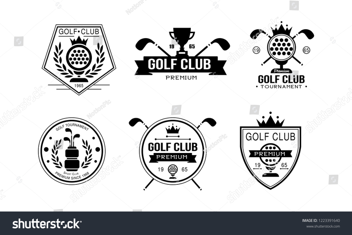 Golf Club Premium Logo Golfing Sport Stock Vector (Royalty Free ...