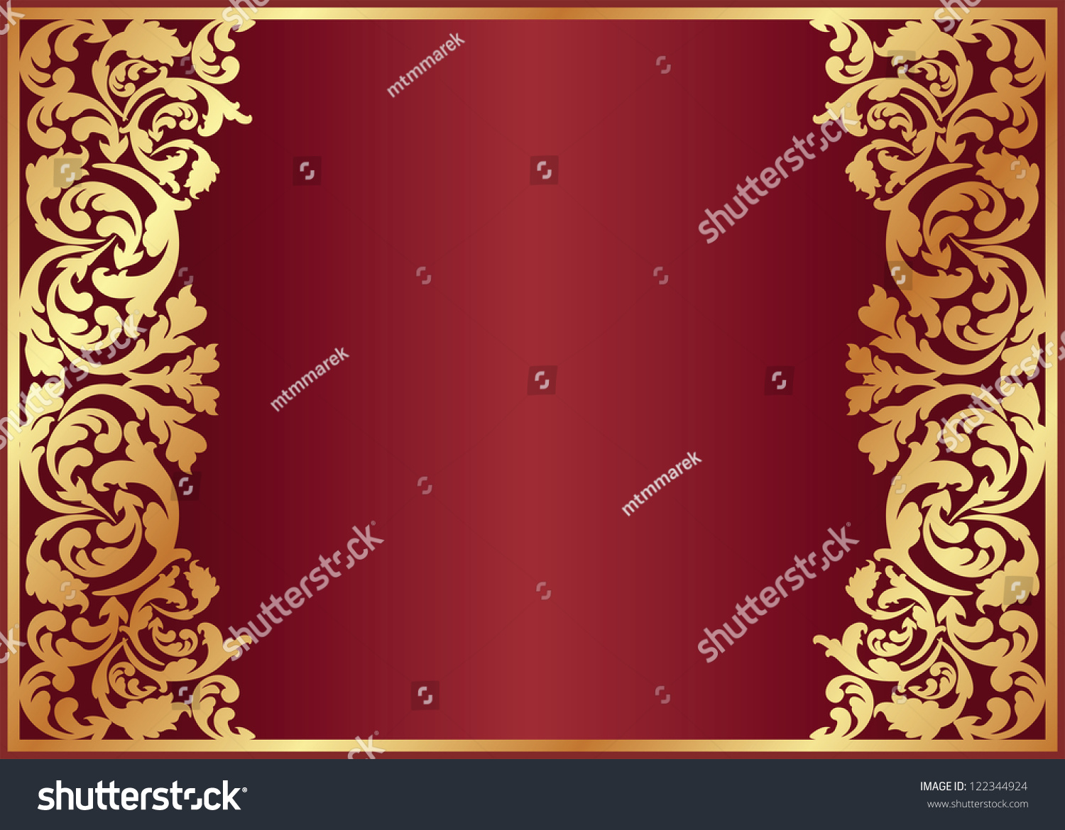 Crimson Background Golden Ornaments Stock Vector (Royalty Free ...