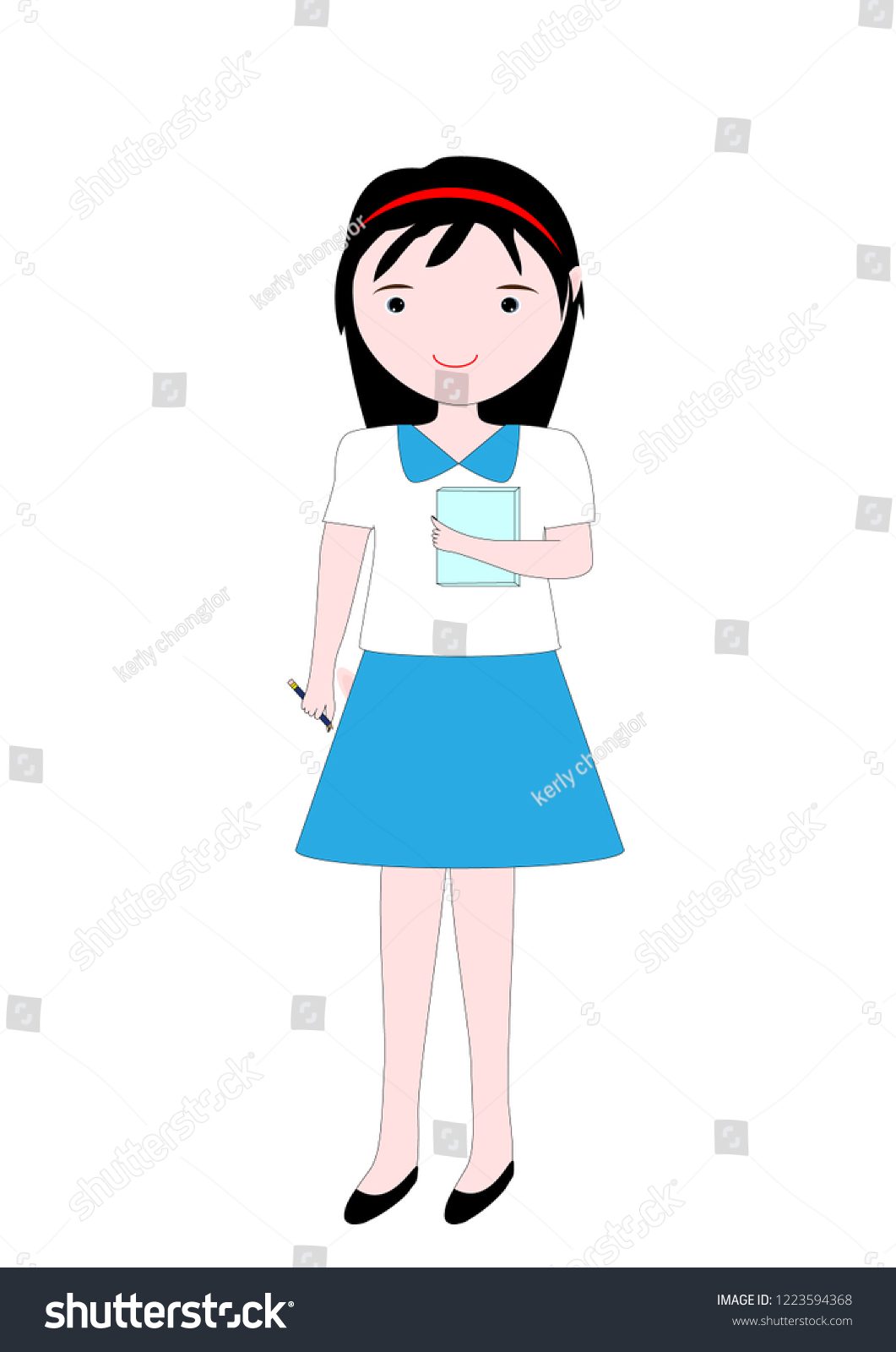 Two Cute Little Sisters Girl On Stock Vector (Royalty Free) 1223594368 ...