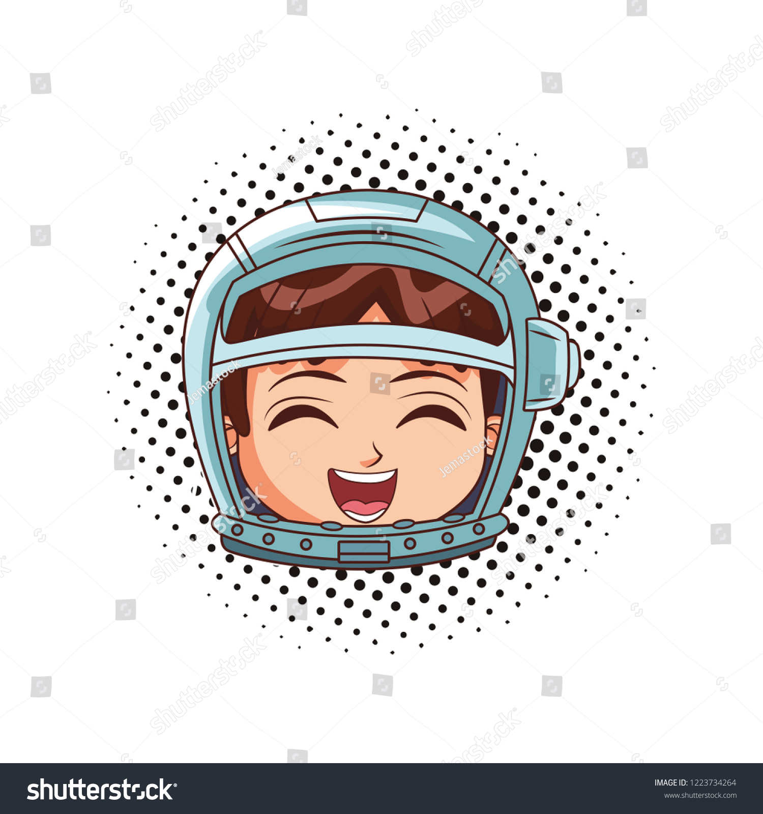 Astronaut Boy Face Stock Vector (Royalty Free) 1223734264 | Shutterstock