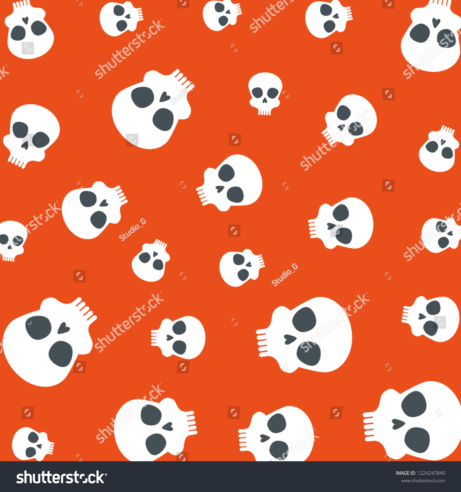 Skull Head Pattern Background Stock Vector Royalty Free 1224247840