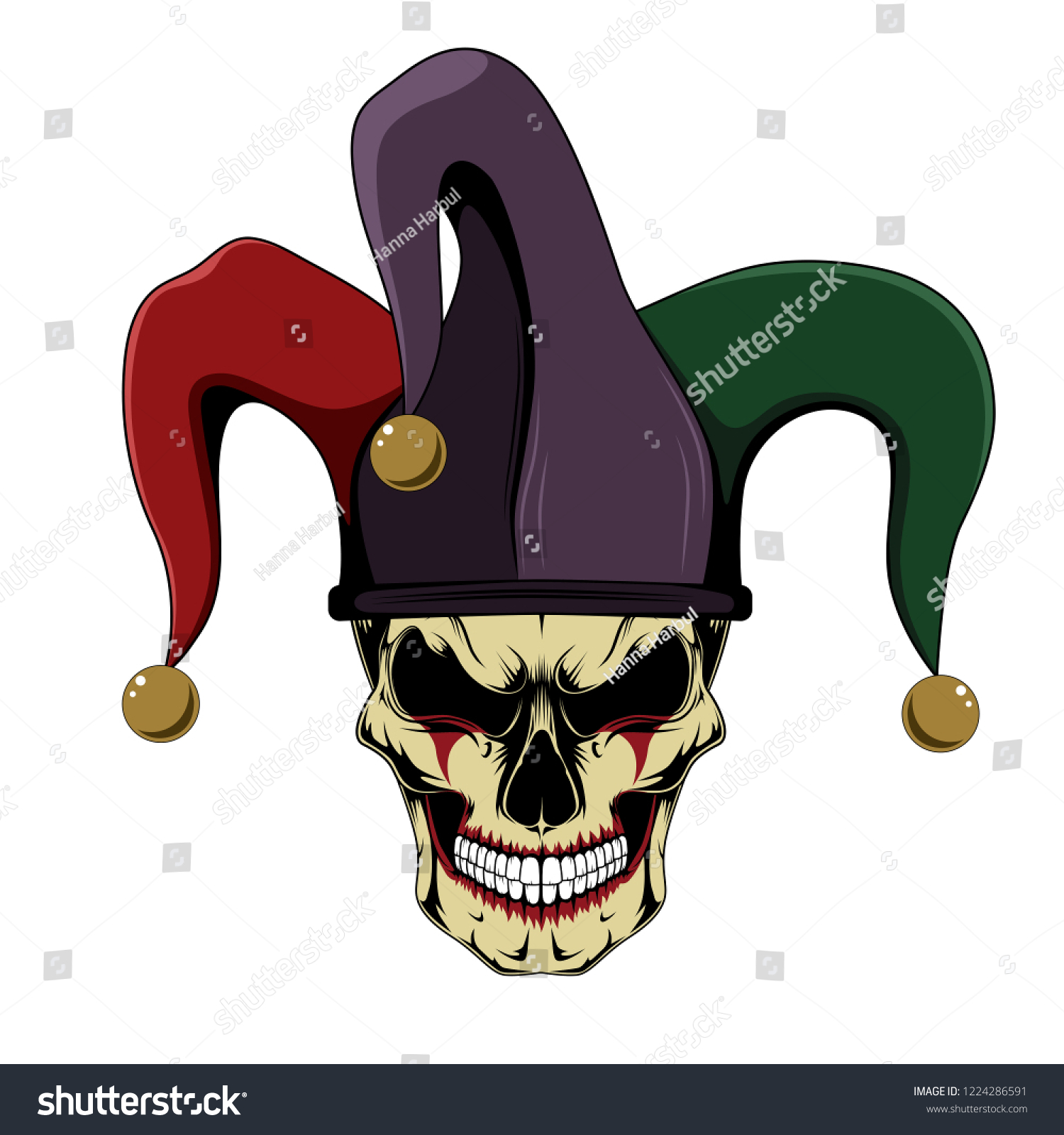 Vector Image Jester Skull Stock Vector (Royalty Free) 1224286591 ...