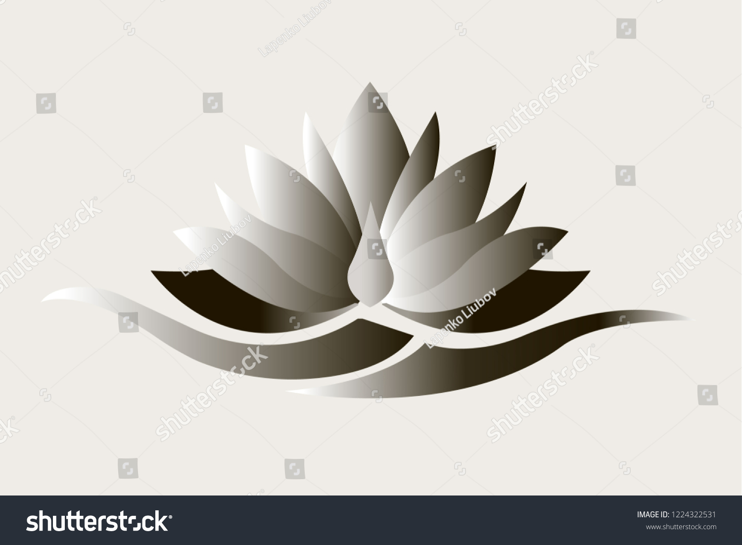 Water Lily Flower Grayscale Lotus On Stock Vector (Royalty Free ...