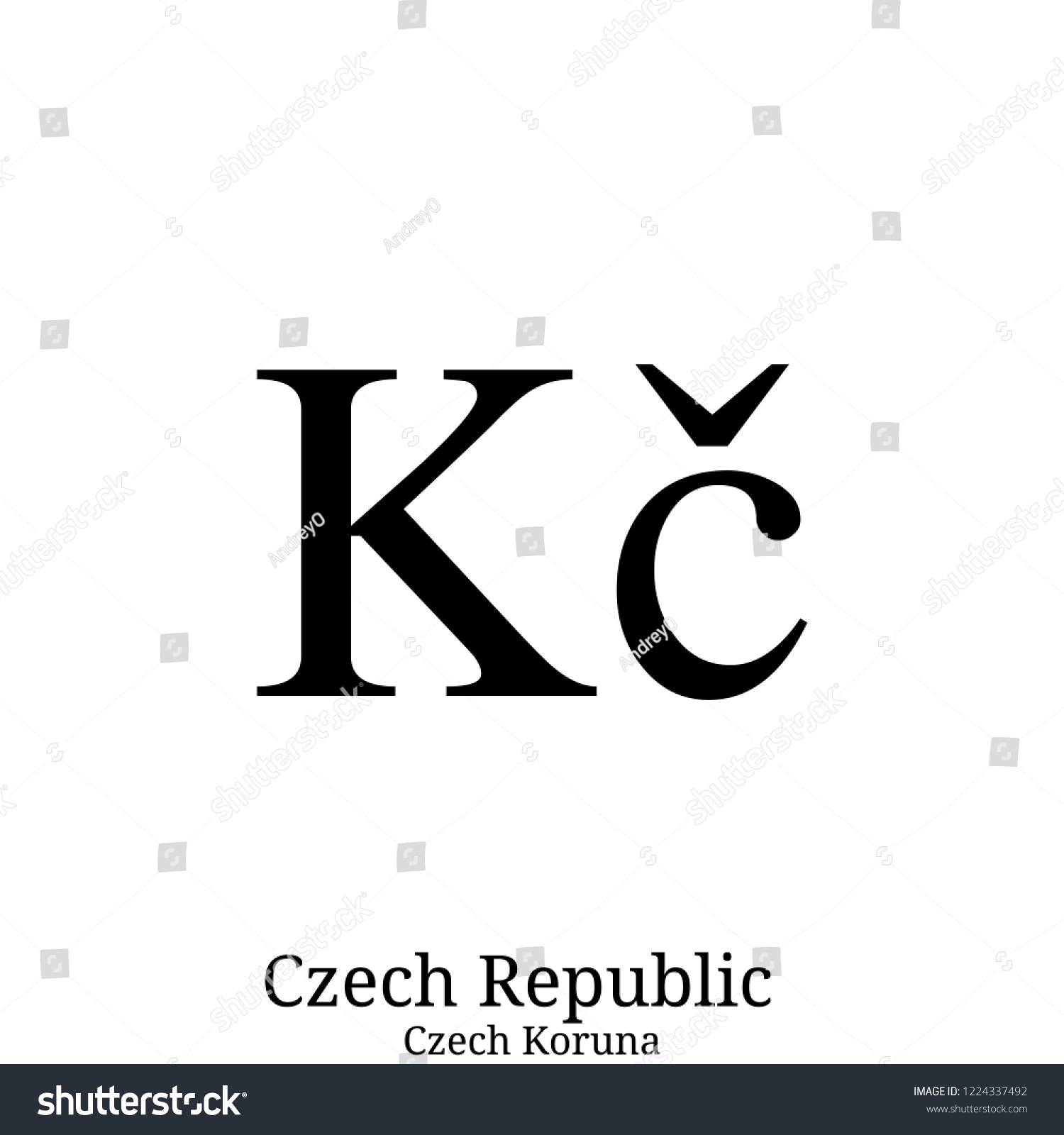 Czech Koruna Currency Symbol Stock Vector Royalty Free 1224337492 Shutterstock 