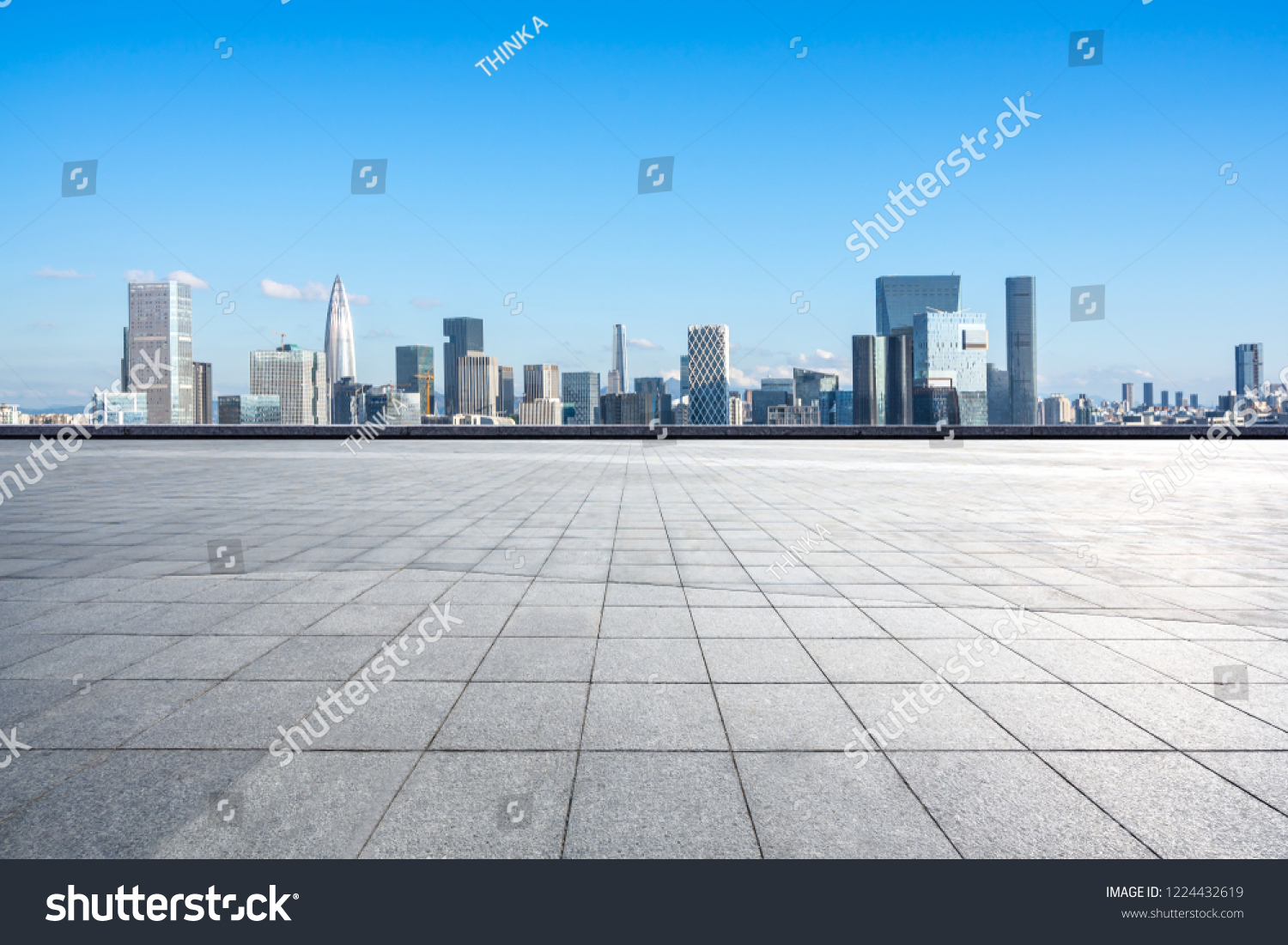 Empty Square City Skyline Shenzhen China Stock Photo 1224432619 ...