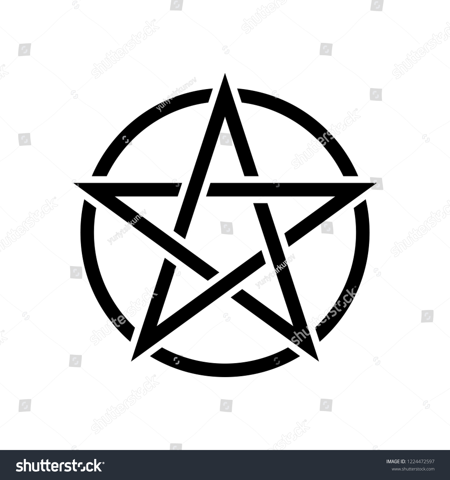 Pentacle Magic Sign White Background Vector Stock Vector (Royalty Free ...