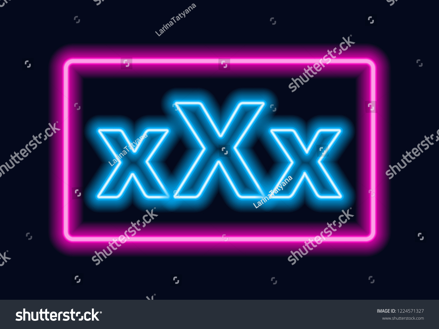 Xxx Neon Sign On Dark Background Stock Vector Royalty Free 1224571327 Shutterstock 