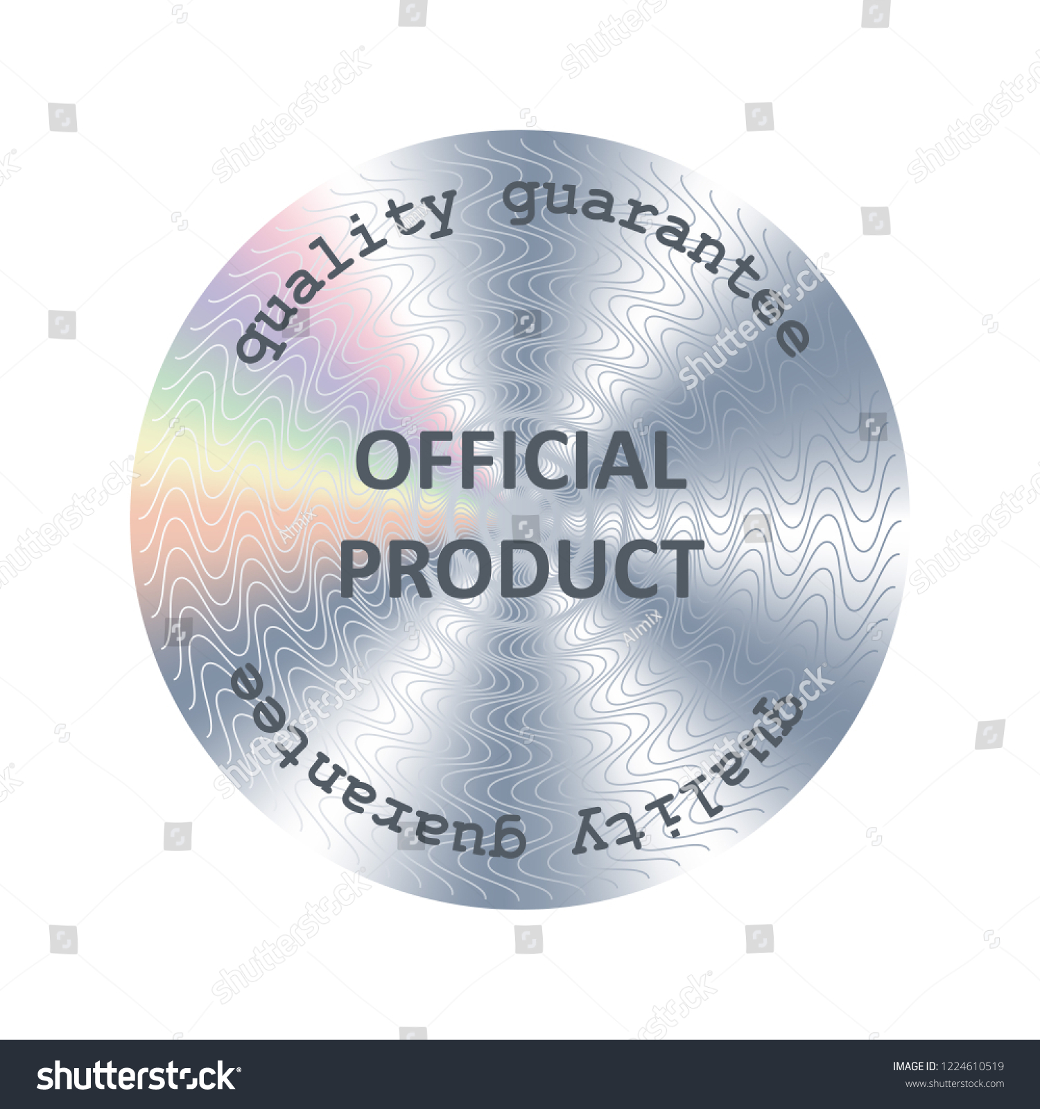 Round Hologram Imitating Sticker Vector Medal Stock Vector (Royalty ...