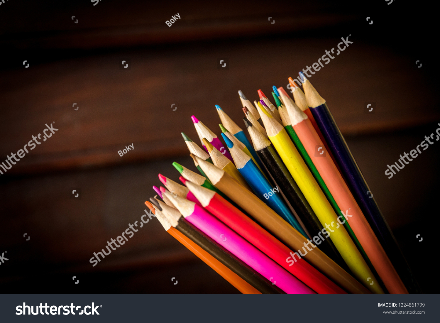 Children Wooden Crayons 25 Colors On Stock Photo 1224861799 | Shutterstock