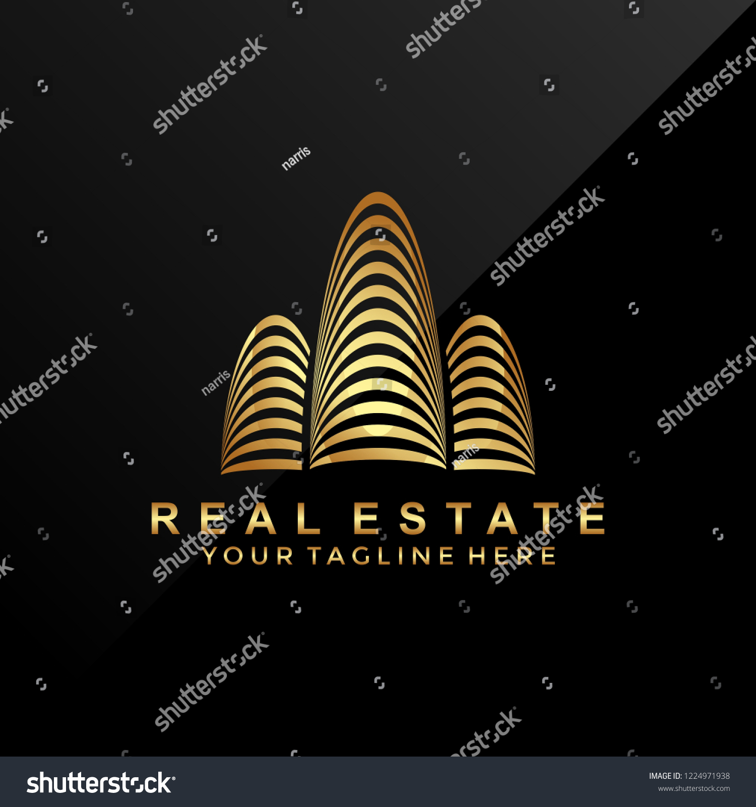 Modern Luxury Real Estate Logo Stock Vector (Royalty Free) 1224971938