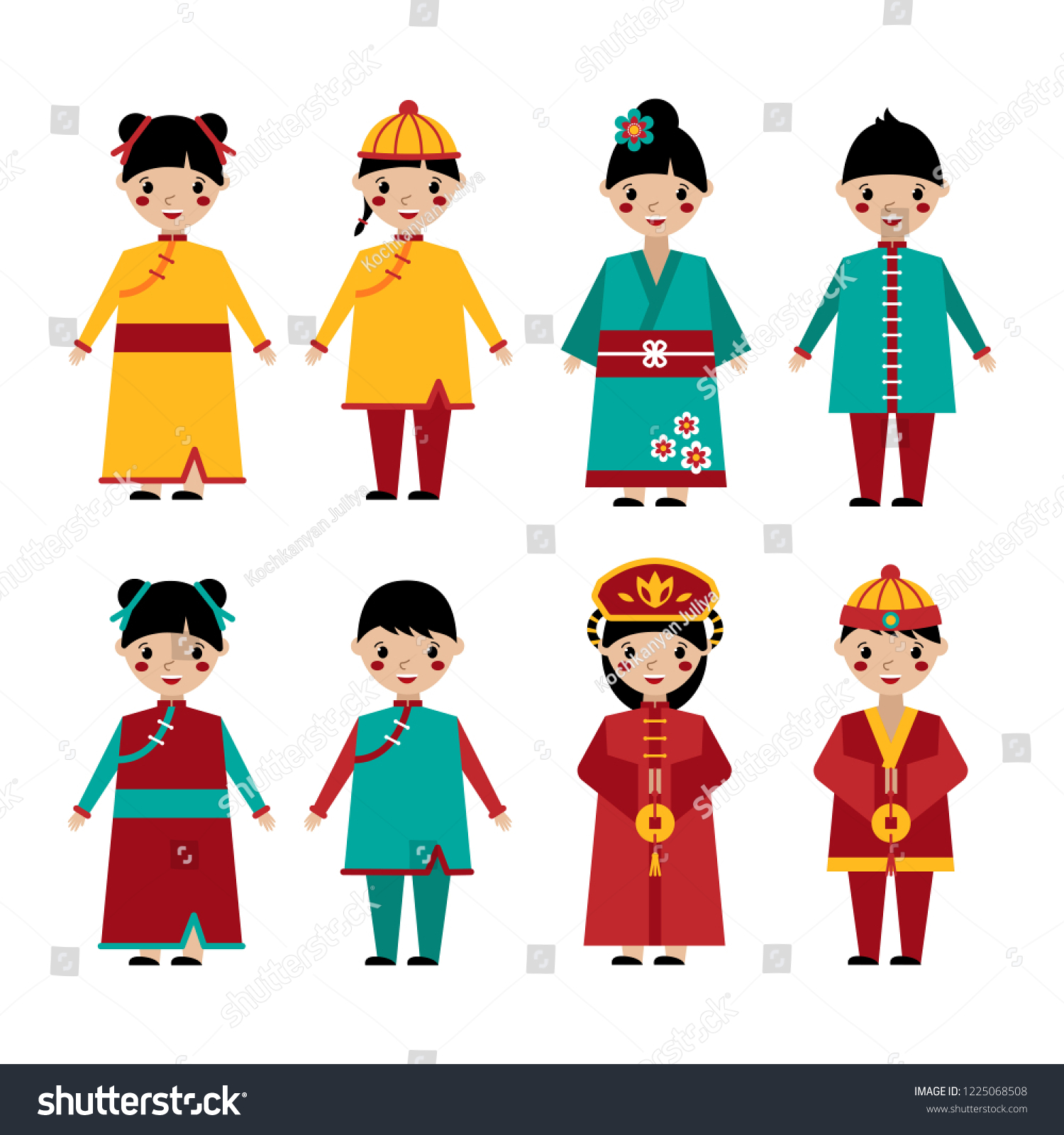 Traditional Chinese Holiday Clothing Set Vector Stock Vector (Royalty ...