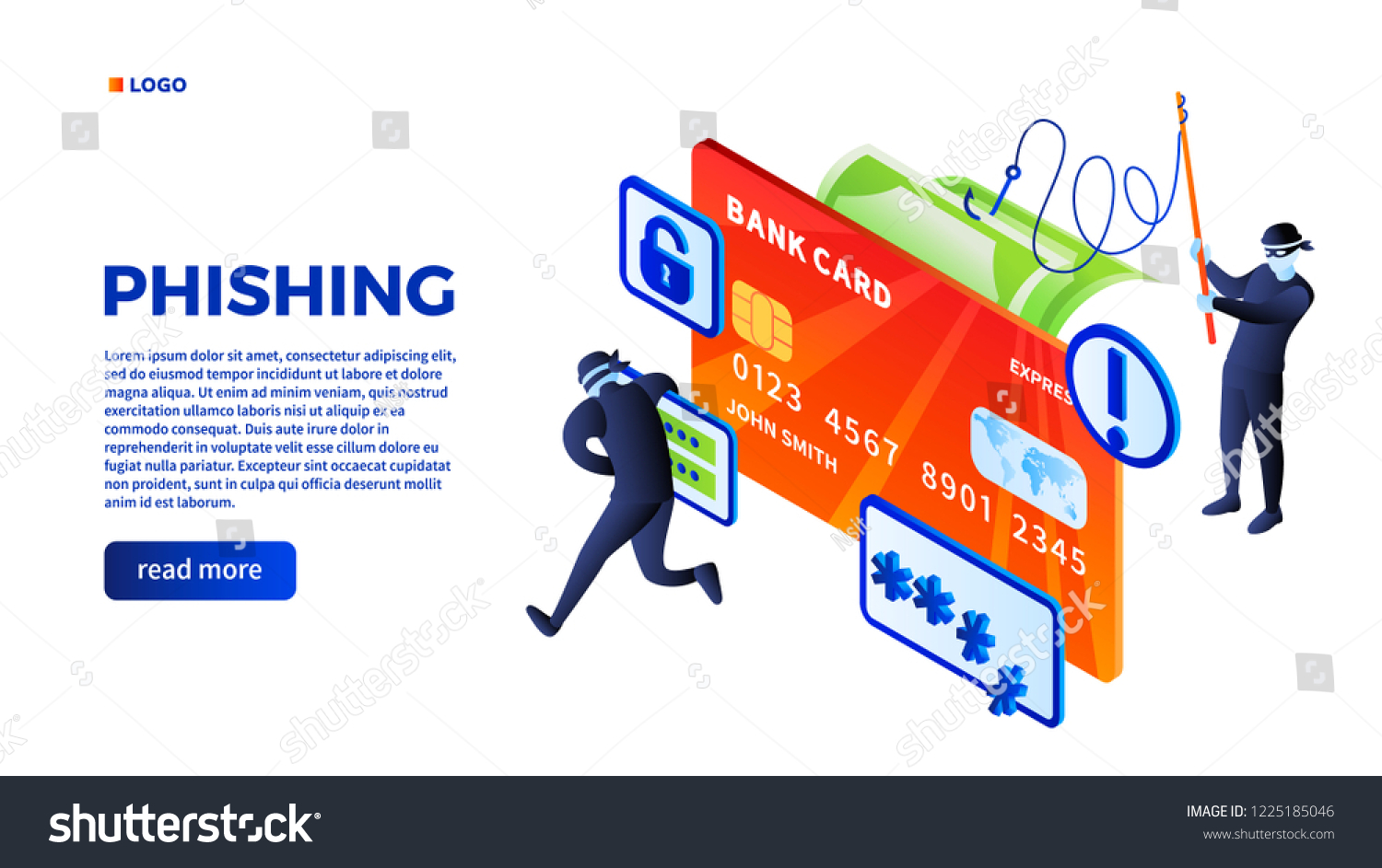 Phishing Concept Background Isometric Illustration Phishing Stock 