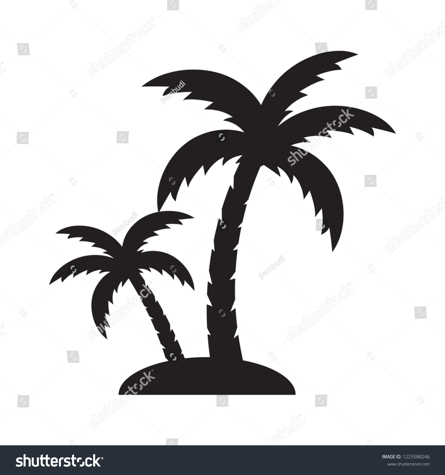 Palm Tree Vector Icon Stock Vector (Royalty Free) 1225588246 | Shutterstock