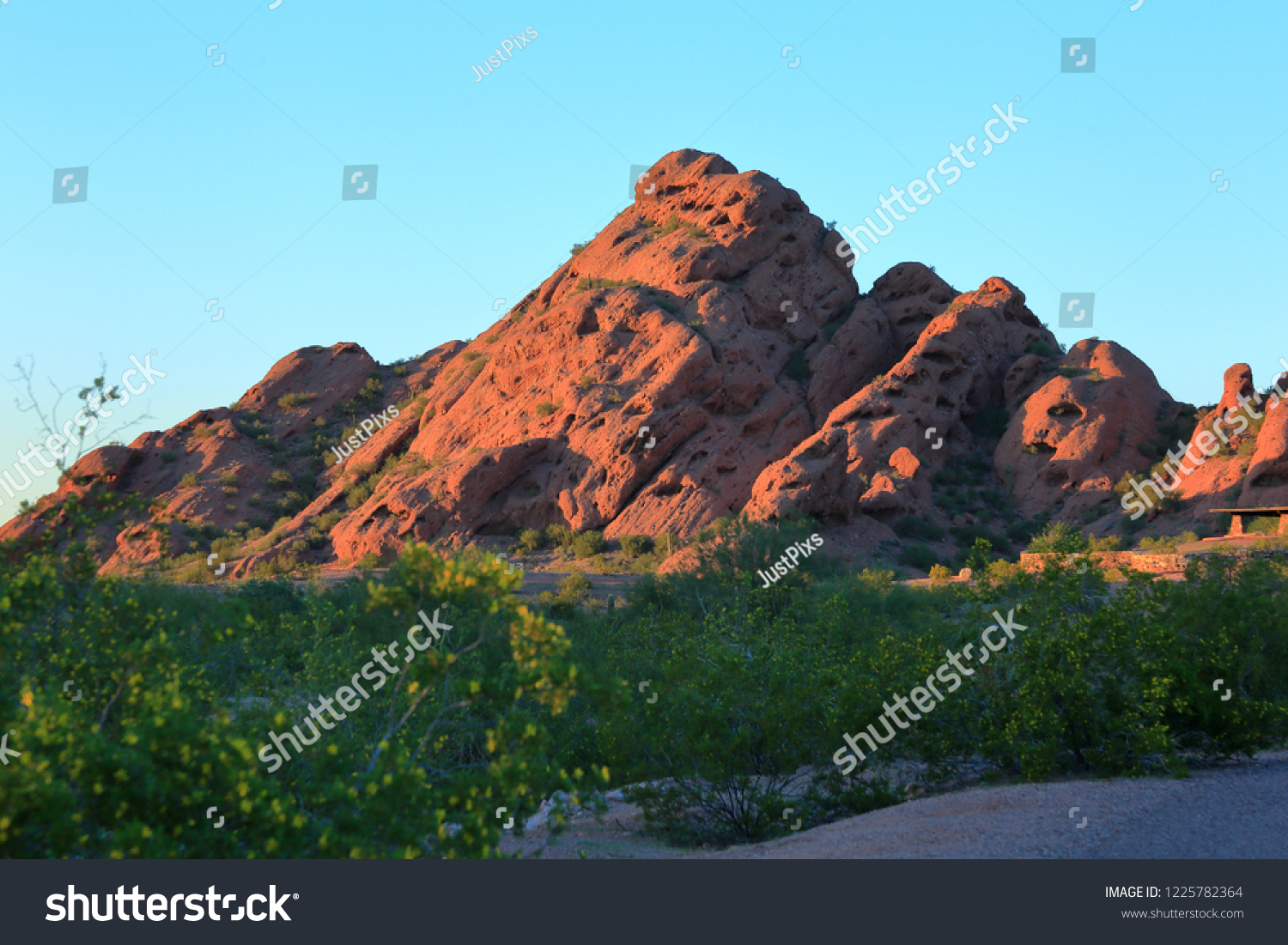 Southwest United States Landscape View Red Stock Photo 1225782364   Stock Photo Southwest United States Landscape View Of Red Sandstone Formations In Papago Park Located In 1225782364 