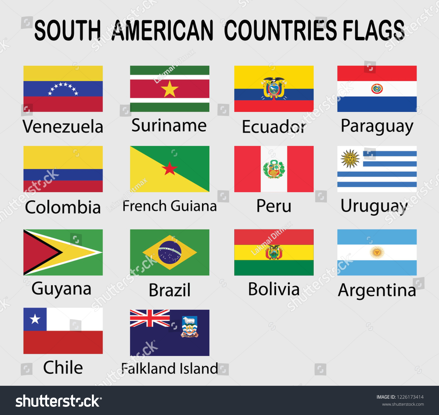 South American Countries Flags Collection Stock Vector (Royalty Free ...