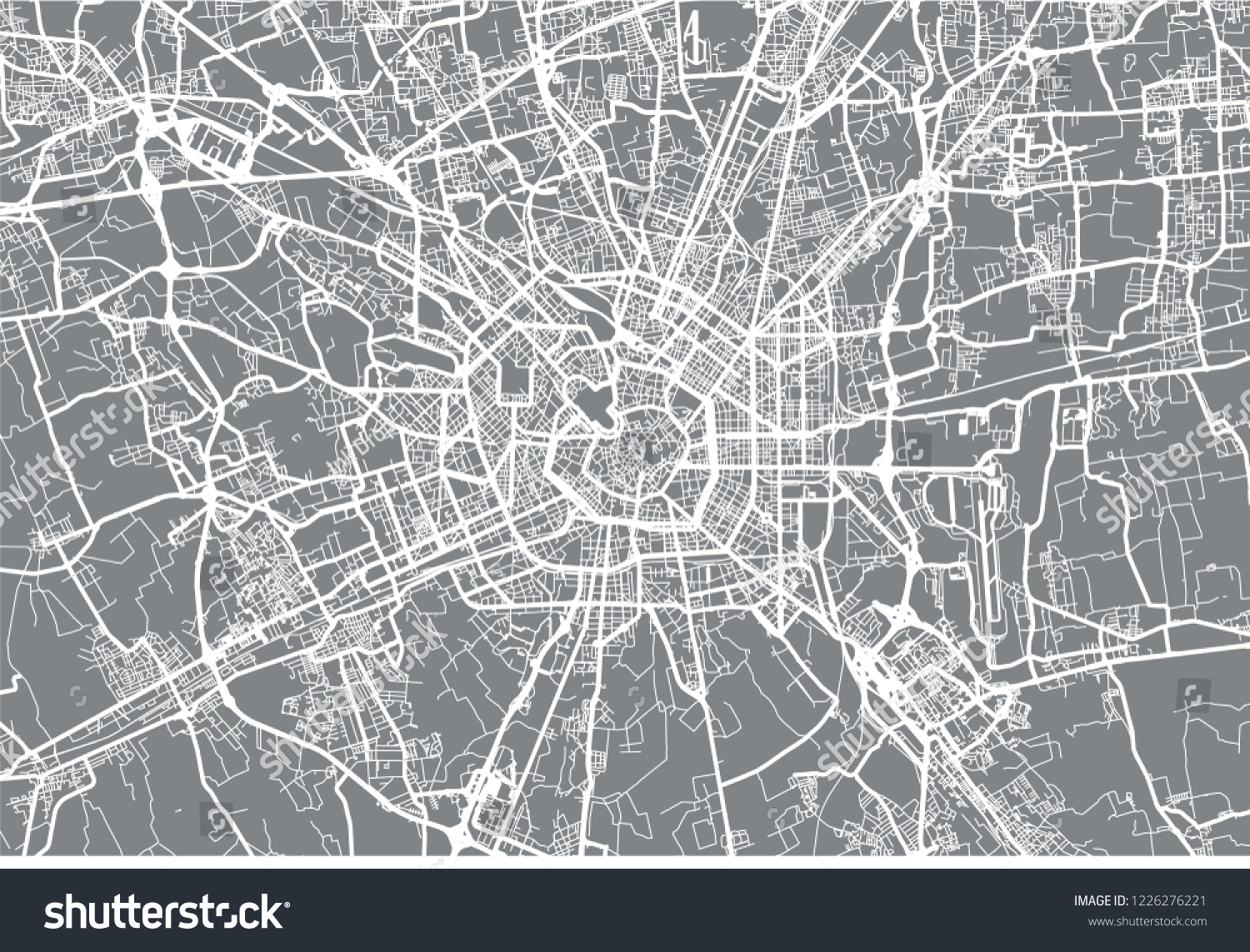 Urban Vector City Map Milan Italy Stock Vector Royalty Free Shutterstock