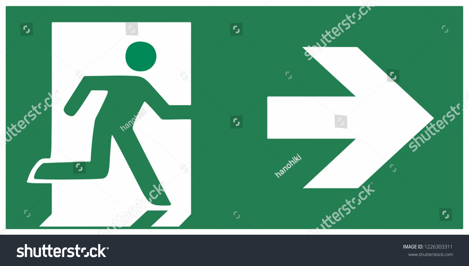Emergency Exit Sign Right Emergeny Exit Stock Vector (Royalty Free ...