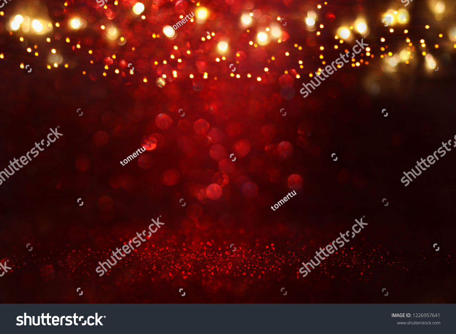 Red Black Gold Glitter Lights Background Stock Photo 1226957641 ...