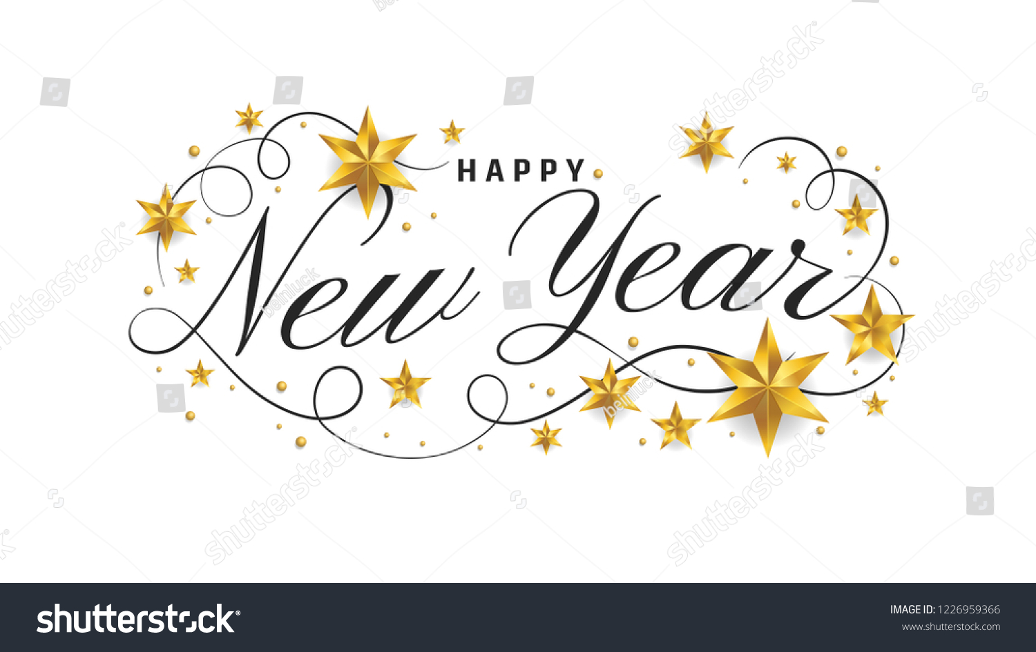 Happy New Year Lettering Template Greeting Stock Vector (Royalty Free ...