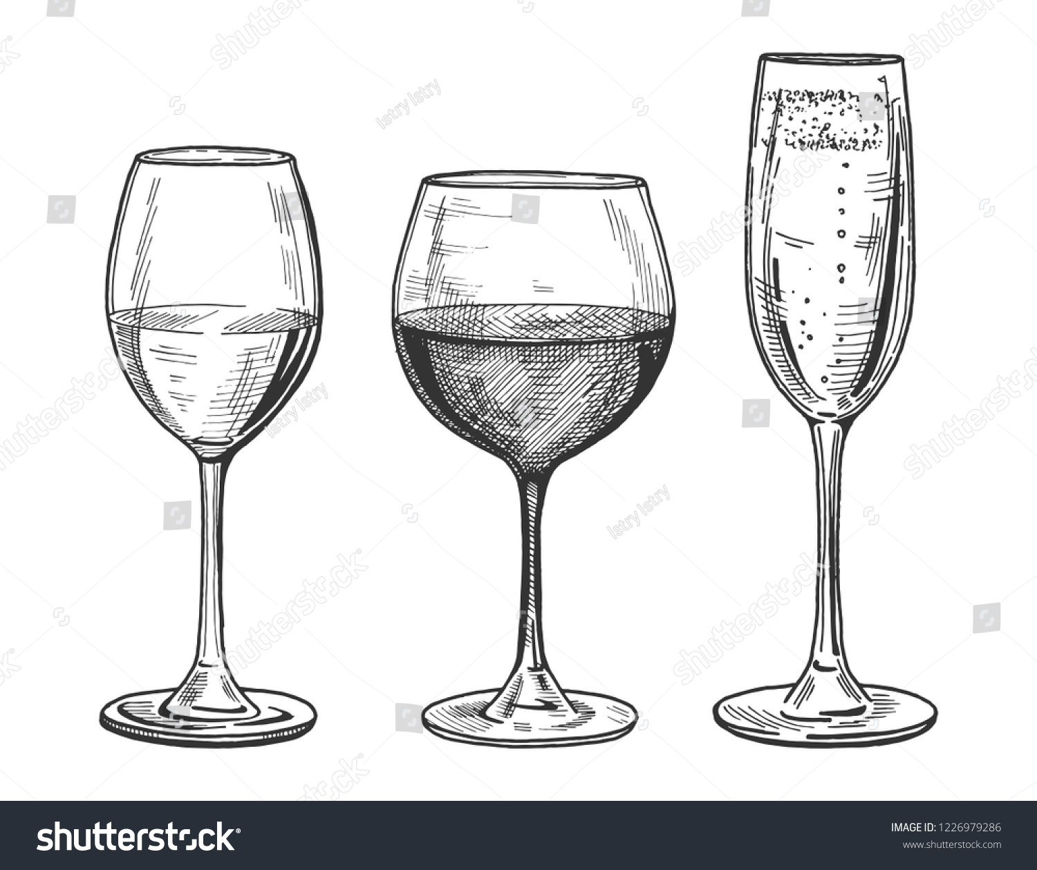 antique wine glass vector