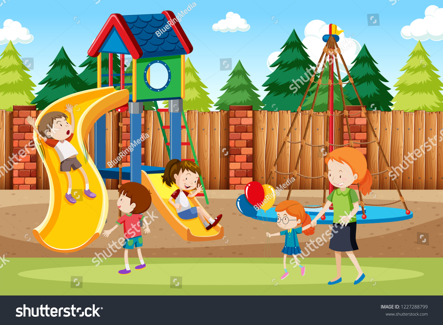 People Playground Illustration Stock Vector (Royalty Free) 1227288799 ...