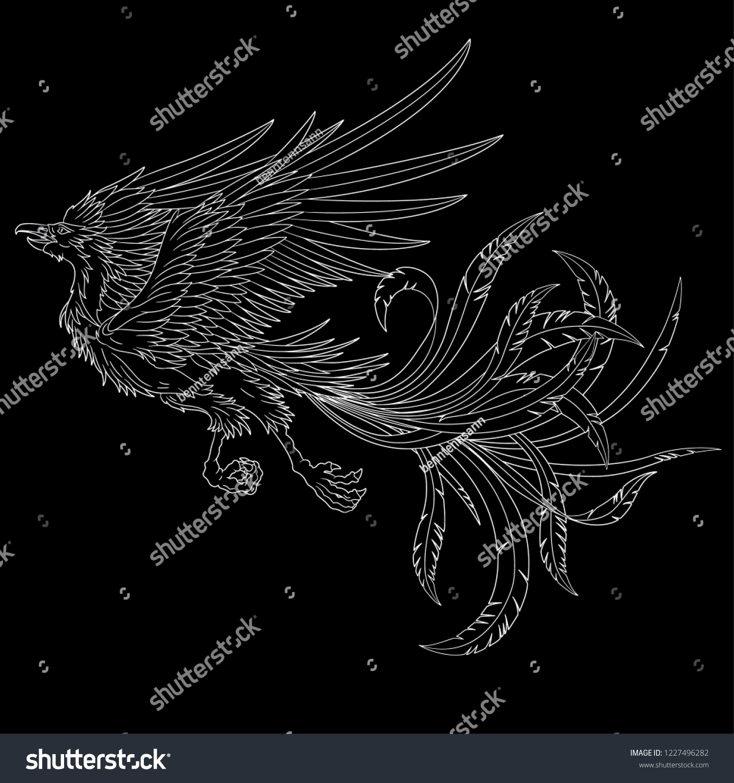 Illustration Chinese Phoenix I Designed Chinese Stock Vector (Royalty ...