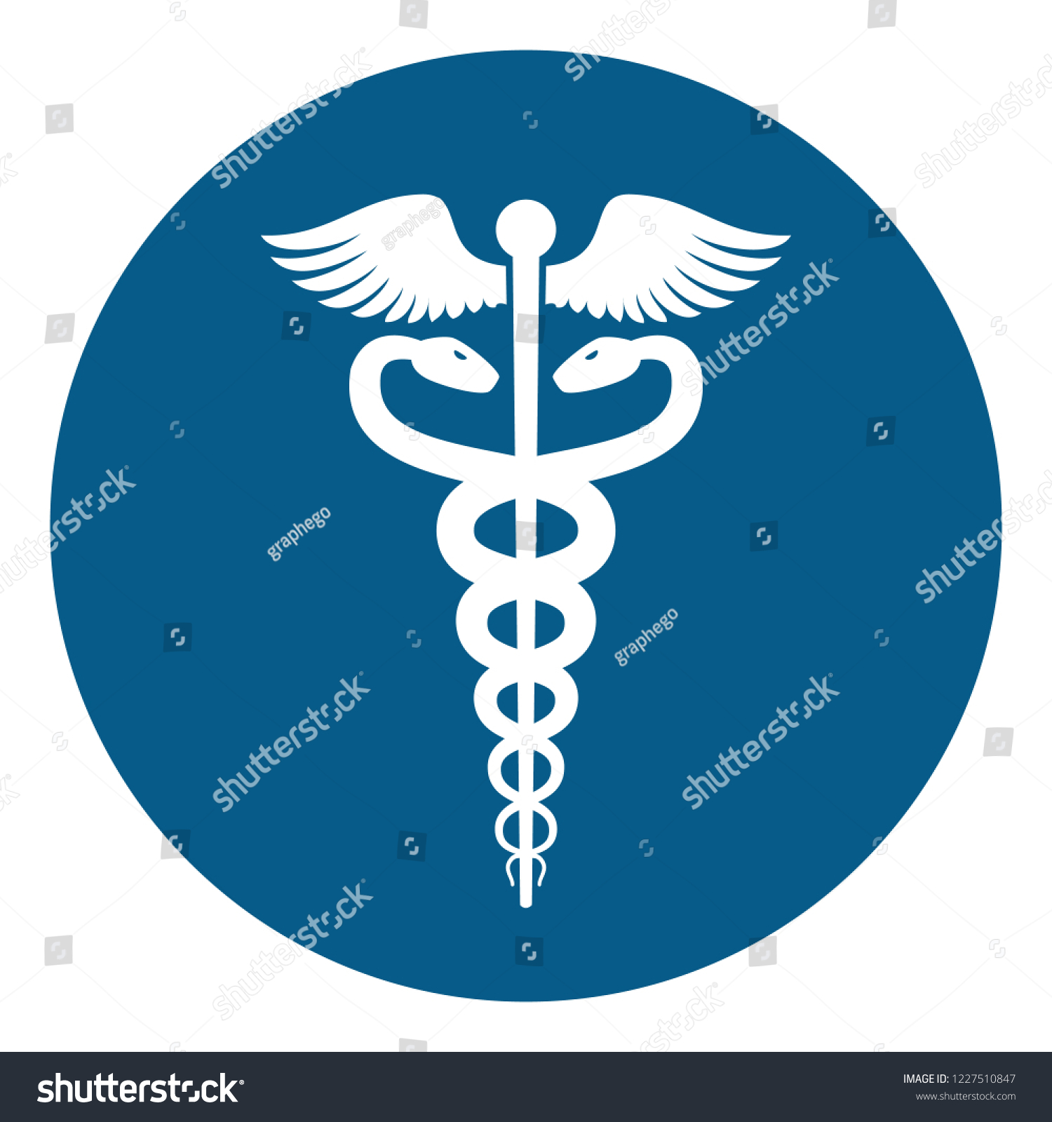 Medical Healthcare Symbol Caduceus Wings Flat Stock Illustration ...