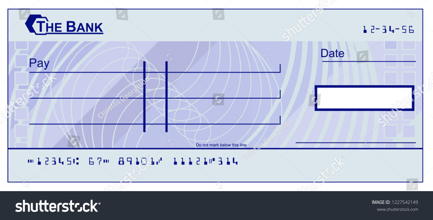 Blank Cheque Bank Check Book Template Stock Illustration 1227542149 ...