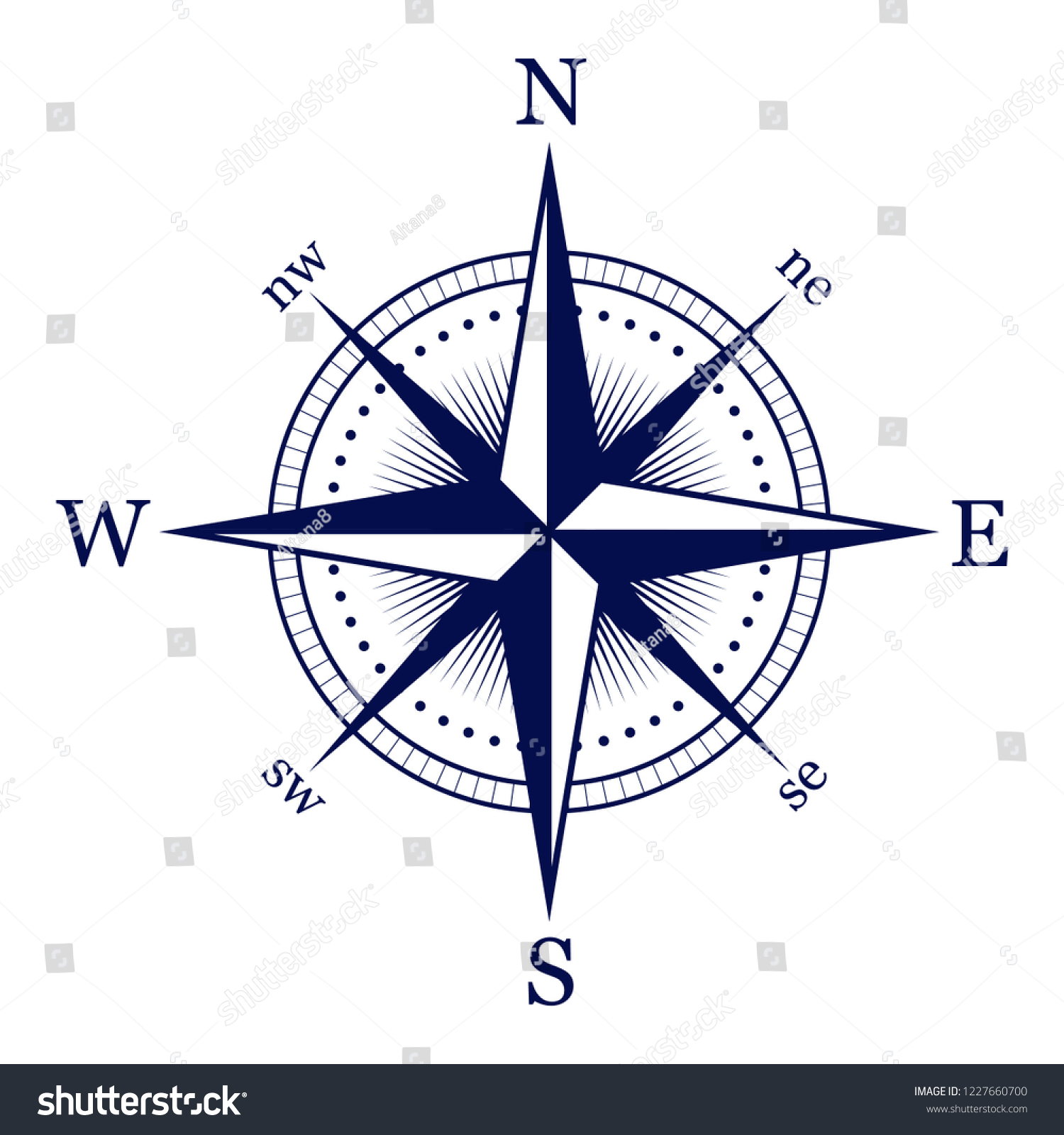 Illustration Compass Rose Stock Vector Royalty Free 1227660700 Shutterstock 0502