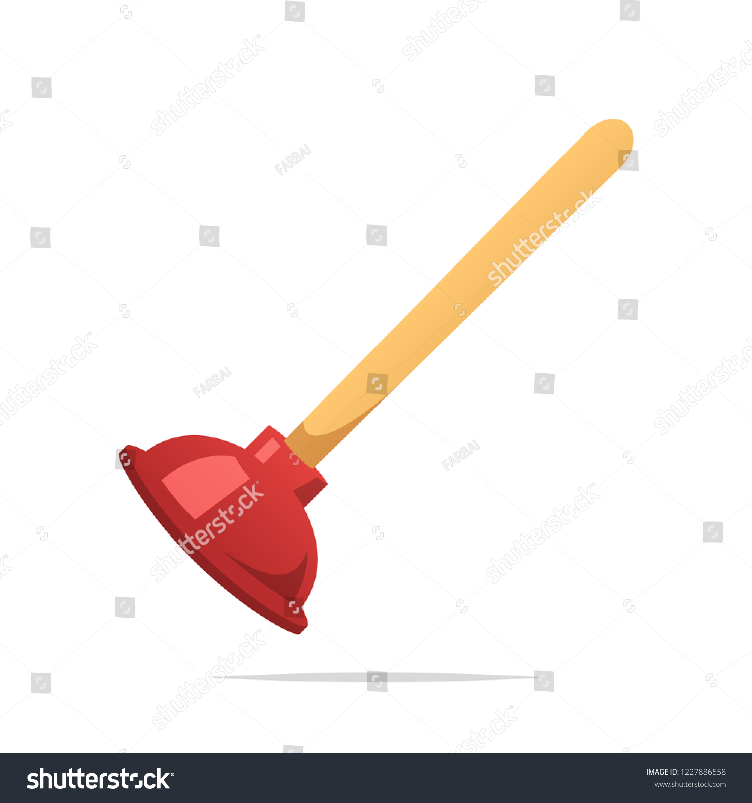 Toilet Plunger Vector Isolated Stock Vector (Royalty Free) 1227886558 ...