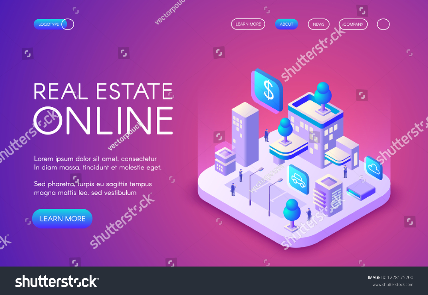 Real Estate Online Illustration Smart City Stock Illustration ...